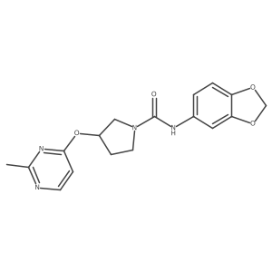 N-(2H-1,3-benzodioxol-5-yl)-3-[(2-methylpyrimidin-4-yl)oxy]pyrrolidine-1-carboxamide Structure
