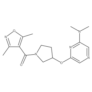 (3-((6-(Dimethylamino)pyrazin-2-yl)oxy)pyrrolidin-1-yl)(3,5-dimethylisoxazol-4-yl)methanone Structure
