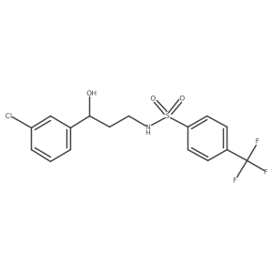 N-(3-(3-chlorophenyl)-3-hydroxypropyl)-4-(trifluoromethyl)benzenesulfonamide结构式