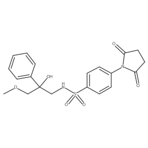 4-(2,5-dioxopyrrolidin-1-yl)-N-(2-hydroxy-3-methoxy-2-phenylpropyl)benzenesulfonamide结构式