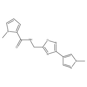 1-methyl-N-((3-(1-methyl-1H-pyrazol-4-yl)-1,2,4-oxadiazol-5-yl)methyl)-1H-pyrrole-2-carboxamide结构式