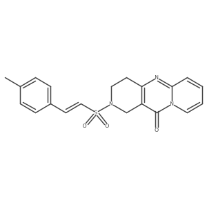(E)-2-((4-methylstyryl)sulfonyl)-3,4-dihydro-1H-dipyrido[1,2-a:4',3'-d]pyrimidin-11(2H)-one结构式