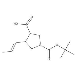 1-[(Tert-butoxy)carbonyl]-4-(prop-1-en-1-yl)pyrrolidine-3-carboxylic acid结构式