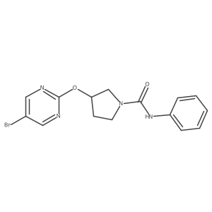 3-[(5-bromopyrimidin-2-yl)oxy]-N-phenylpyrrolidine-1-carboxamide结构式