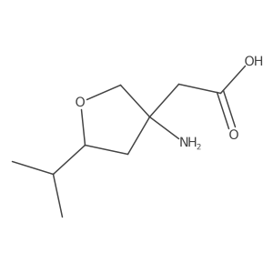 2-[3-Amino-5-(propan-2-yl)oxolan-3-yl]acetic acid Structure