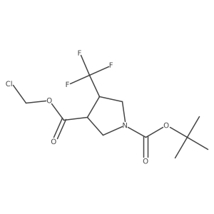 1-tert-butyl 3-chloromethyl (3S,4S)-4-(trifluoromethyl)pyrrolidine-1,3-dicarboxylate Structure