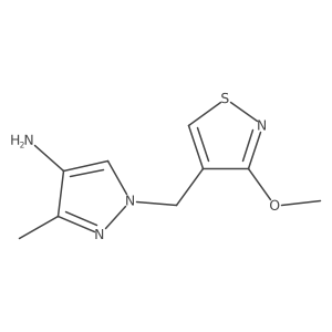 1-[(3-methoxy-1,2-thiazol-4-yl)methyl]-3-methyl-1H-pyrazol-4-amine结构式