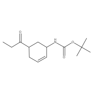 rac-tert-butyl N-[(1R,5S)-5-propanoylcyclohex-2-en-1-yl]carbamate Structure