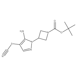 tert-butyl 3-[5-amino-4-(cyanosulfanyl)-1H-pyrazol-1-yl]azetidine-1-carboxylate结构式