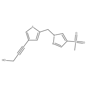 3-{5-[(4-methanesulfonyl-1H-pyrazol-1-yl)methyl]thiophen-3-yl}prop-2-yn-1-ol Structure