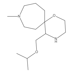 9-Methyl-5-[(propan-2-yloxy)methyl]-1-oxa-4,9-diazaspiro[5.6]dodecane结构式