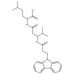 2-[3-({[(9H-fluoren-9-yl)methoxy]carbonyl}amino)-4,4-difluorobutanamido]-5-methylhexanoic acid结构式