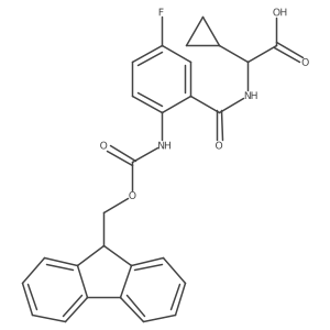 2-cyclopropyl-2-{[2-({[(9H-fluoren-9-yl)methoxy]carbonyl}amino)-5-fluorophenyl]formamido}acetic acid Structure