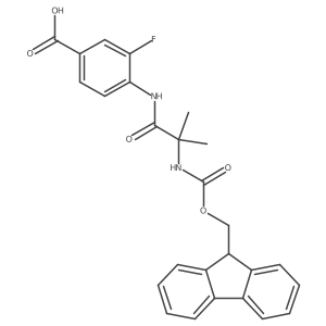 4-[2-({[(9H-fluoren-9-yl)methoxy]carbonyl}amino)-2-methylpropanamido]-3-fluorobenzoic acid Structure