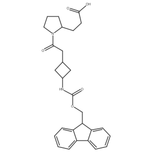 3-(1-{2-[3-({[(9H-fluoren-9-yl)methoxy]carbonyl}amino)cyclobutyl]acetyl}pyrrolidin-2-yl)propanoic acid结构式