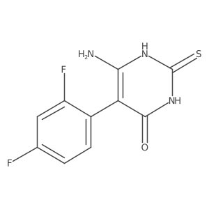 6-Amino-5-(2,4-difluorophenyl)-2-sulfanyl-3,4-dihydropyrimidin-4-one结构式