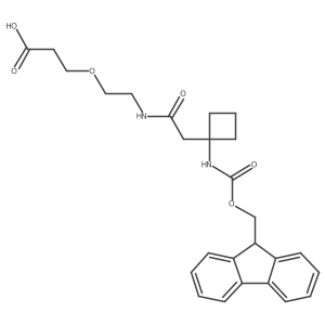3-(2-{2-[1-({[(9H-fluoren-9-yl)methoxy]carbonyl}amino)cyclobutyl]acetamido}ethoxy)propanoic acid结构式