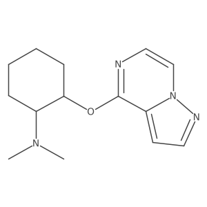 N,N-Dimethyl-2-(pyrazolo[1,5-a]pyrazin-4-yloxy)cyclohexan-1-amine结构式