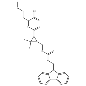 (2S)-2-{[(1RS,3SR)-3-[({[(9H-fluoren-9-yl)methoxy]carbonyl}amino)methyl]-2,2-difluorocyclopropyl]formamido}-4-(methylsulfanyl)butanoic acid Structure
