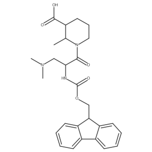 (2RS,3RS)-1-[(2S)-3-(dimethylamino)-2-({[(9H-fluoren-9-yl)methoxy]carbonyl}amino)propanoyl]-2-methylpiperidine-3-carboxylic acid Structure