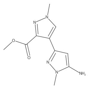 methyl 4-(5-amino-1-methyl-1H-pyrazol-3-yl)-1-methyl-1H-pyrazole-3-carboxylate结构式
