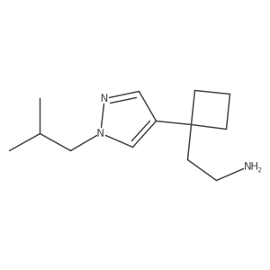 2-{1-[1-(2-methylpropyl)-1H-pyrazol-4-yl]cyclobutyl}ethan-1-amine结构式