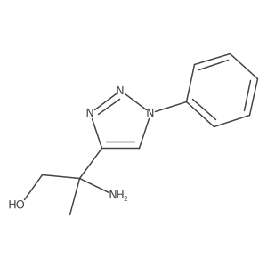 2-amino-2-(1-phenyl-1H-1,2,3-triazol-4-yl)propan-1-ol结构式