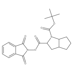 1-tert-butyl 2-(1,3-dioxo-2,3-dihydro-1H-isoindol-2-yl) (2S,3aS,6aS)-octahydrocyclopenta[b]pyrrole-1,2-dicarboxylate结构式