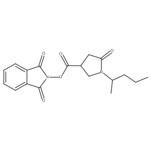 1,3-dioxo-2,3-dihydro-1H-isoindol-2-yl 5-oxo-1-(pentan-2-yl)pyrrolidine-3-carboxylate结构式