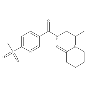 6-methanesulfonyl-N-[2-(2-oxopiperidin-1-yl)propyl]pyridine-3-carboxamide结构式