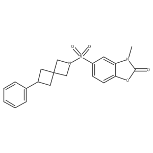 3-Methyl-5-({6-phenyl-2-azaspiro[3.3]heptan-2-yl}sulfonyl)-2,3-dihydro-1,3-benzoxazol-2-one结构式