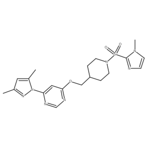 4-(3,5-Dimethylpyrazol-1-yl)-6-[[1-(1-methylimidazol-2-yl)sulfonylpiperidin-4-yl]methoxy]pyrimidine Structure