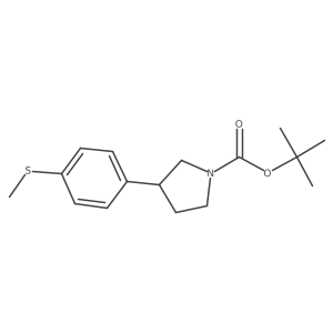 1-Boc-3-[4-(methylthio)phenyl]pyrrolidine结构式