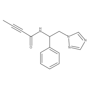 N-[1-Phenyl-2-(1,2,4-triazol-1-yl)ethyl]but-2-ynamide结构式