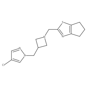 4-chloro-1-{[1-({4H,5H,6H-cyclopenta[d][1,3]thiazol-2-yl}methyl)azetidin-3-yl]methyl}-1H-pyrazole结构式