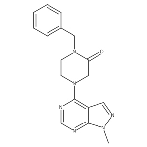 1-benzyl-4-{1-methyl-1H-pyrazolo[3,4-d]pyrimidin-4-yl}piperazin-2-one Structure