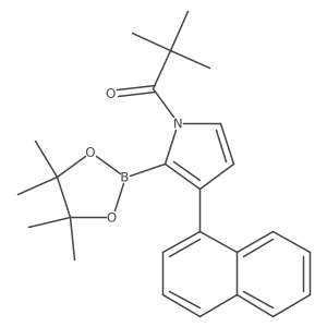 2,2-Dimethyl-1-(3-(naphthalen-1-yl)-2-(4,4,5,5-tetramethyl-1,3,2-dioxaborolan-2-yl)-1H-pyrrol-1-yl)propan-1-one结构式
