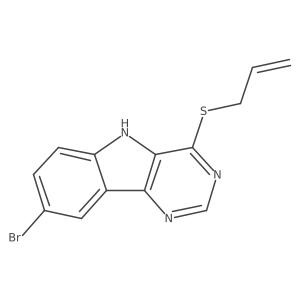 8-bromo-4-(prop-2-en-1-ylsulfanyl)-5H-pyrimido[5,4-b]indole Structure