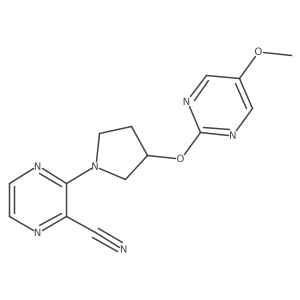 3-{3-[(5-Methoxypyrimidin-2-yl)oxy]pyrrolidin-1-yl}pyrazine-2-carbonitrile Structure