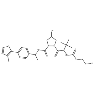 2-chloroethyl N-[(1S)-1-[(2S,4R)-4-hydroxy-2-[[(1S)-1-[4-(4-methylthiazol-5-yl)phenyl]ethyl]carbamoyl]pyrrolidine-1-carbonyl]-2,2-dimethyl-propyl]carbamate结构式