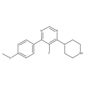 5-Fluoro-4-(4-methoxyphenyl)-6-(piperazin-1-yl)pyrimidine Structure