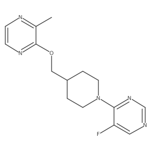 5-Fluoro-4-(4-{[(3-methylpyrazin-2-yl)oxy]methyl}piperidin-1-yl)pyrimidine Structure
