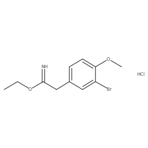 Ethyl 2-(3-bromo-4-methoxyphenyl)ethanimidate;hydrochloride结构式