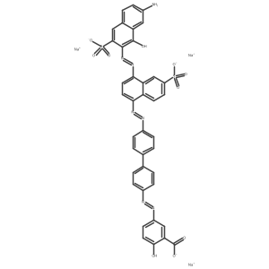Trisodium 5-((4'-((4-((7-amino-1-hydroxy-3-sulfo-2-naphthalenyl)azo)-6-sulfo-1-naphthalenyl)azo)(1,1'-biphenyl)-4-yl)azo)-2-hydroxybenzoate结构式