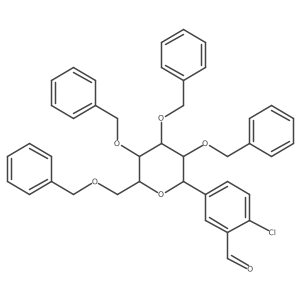 2-Chloro-5-((2S,3S,4R,5R,6R)-3,4,5-tris(benzyloxy)-6-((benzyloxy)methyl)tetrahydro-2H-pyran-2-yl)benzaldehyde结构式