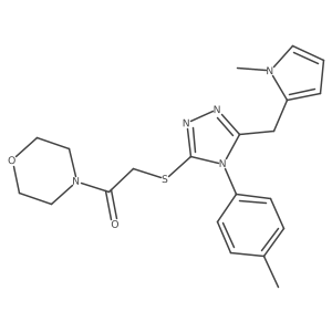 2-((5-((1-methyl-1H-pyrrol-2-yl)methyl)-4-(p-tolyl)-4H-1,2,4-triazol-3-yl)thio)-1-morpholinoethanone Structure