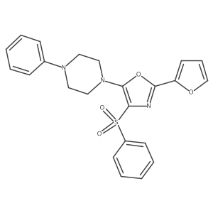 1-[2-(Furan-2-yl)-4-(phenylsulfonyl)-1,3-oxazol-5-yl]-4-phenylpiperazine结构式