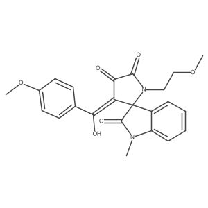 4'-hydroxy-1'-(2-methoxyethyl)-3'-[(4-methoxyphenyl)carbonyl]-1-methylspiro[indole-3,2'-pyrrole]-2,5'(1H,1'H)-dione Structure