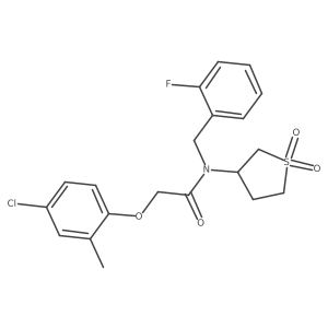 2-(4-chloro-2-methylphenoxy)-N-(1,1-dioxidotetrahydrothiophen-3-yl)-N-(2-fluorobenzyl)acetamide结构式