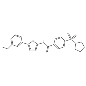 N-{5-[3-(methylsulfanyl)phenyl]-1,3,4-oxadiazol-2-yl}-4-(pyrrolidine-1-sulfonyl)benzamide Structure